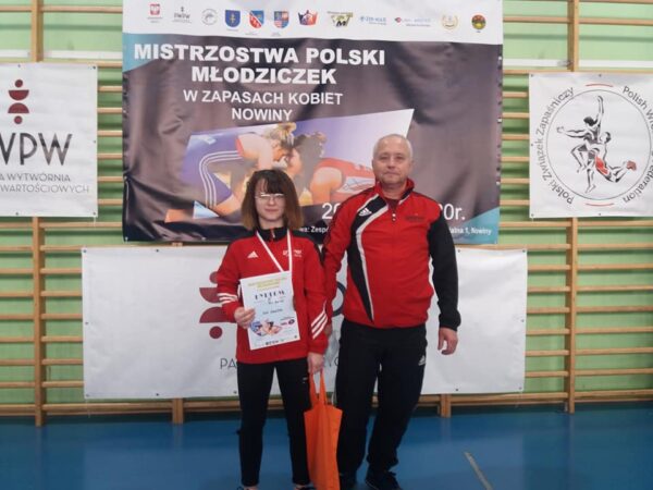 Karolina Zień - brązowa medalistka Mistrzostw Polski z trenerem Ryszrdem Śliwińskim