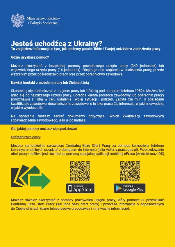 plakat informacyjny j.polski