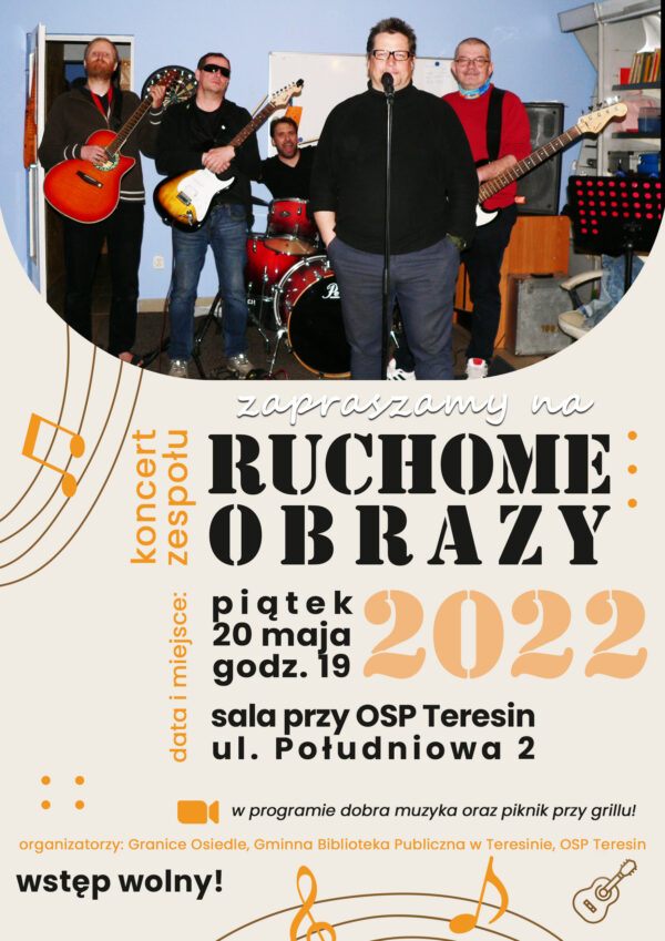 Plakat koncert zespołu Ruchome Obrazy