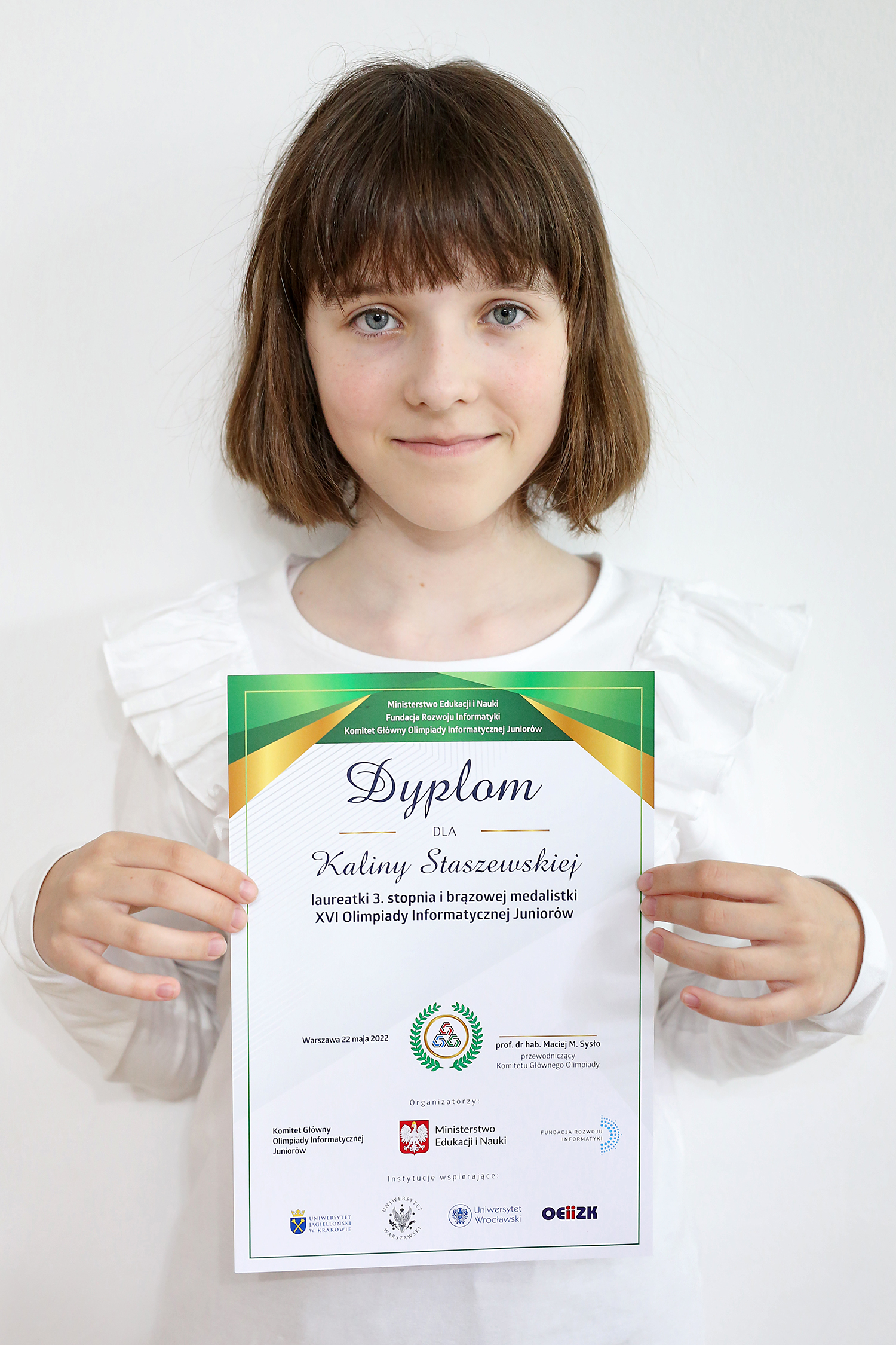 Kalina Staszewska - laureatka XVI Olimpiady Informatycznej Juniorów