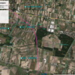 Planowane linie Kolei Dużych Prędkości, Gmina Teresin, przebieg wariantu W6, źródło CPK